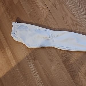 7 For All Mankind distressed white skinny jeans